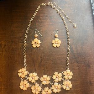 Floral necklace and earrings